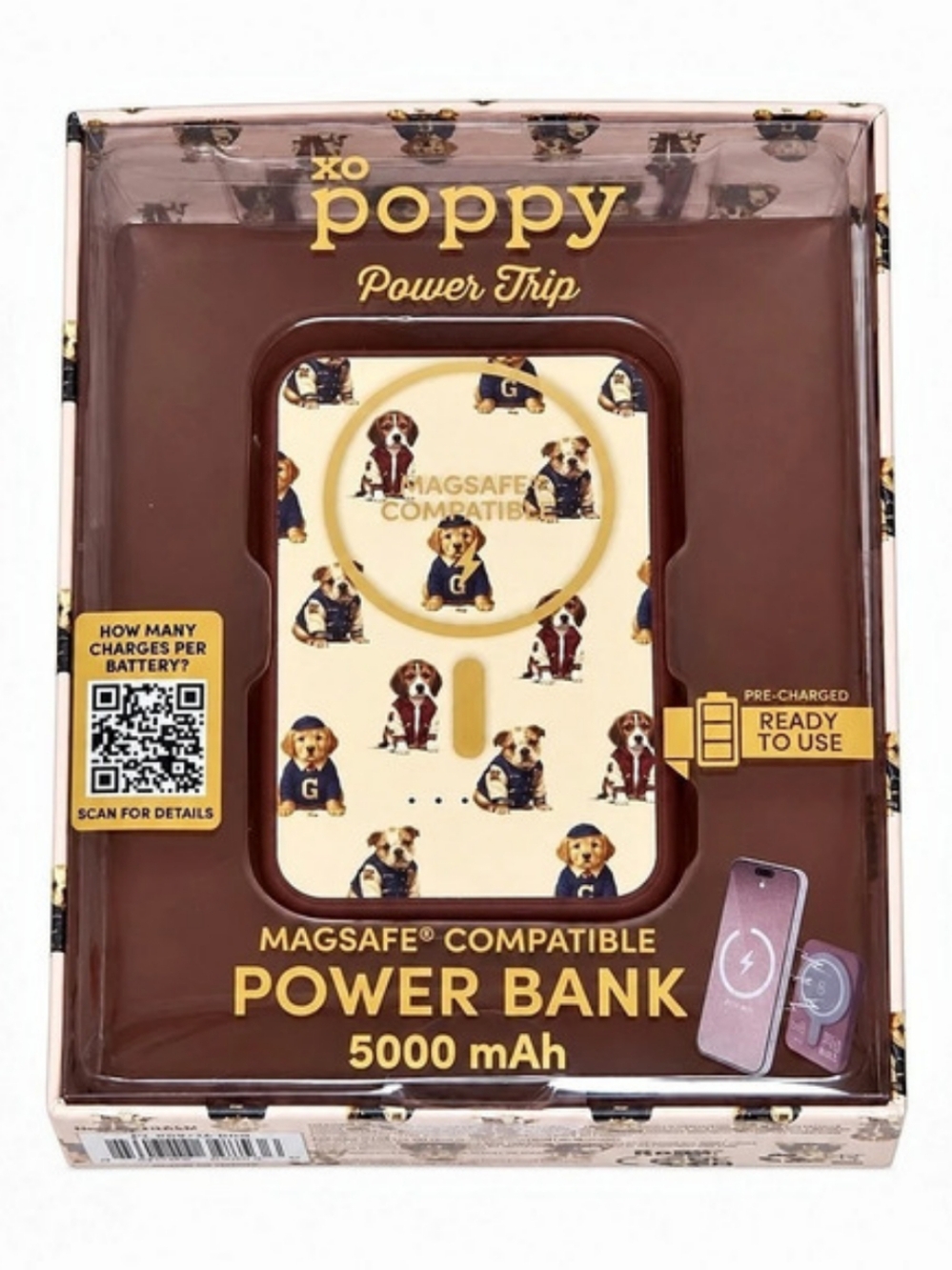 Poppy Power Trip MagSafe-Compatible 5000mAh Power Bank Pink